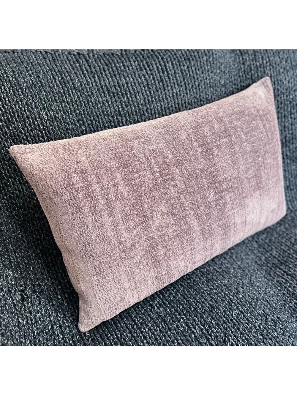 1 Pottery Barn JOURNEY Lumbar CHENILLE Linen Pillow Cover Plum - Fig 16 x 26 in